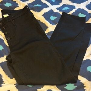 J. Crew High-Waist Black Button-Front Skinny Jeans